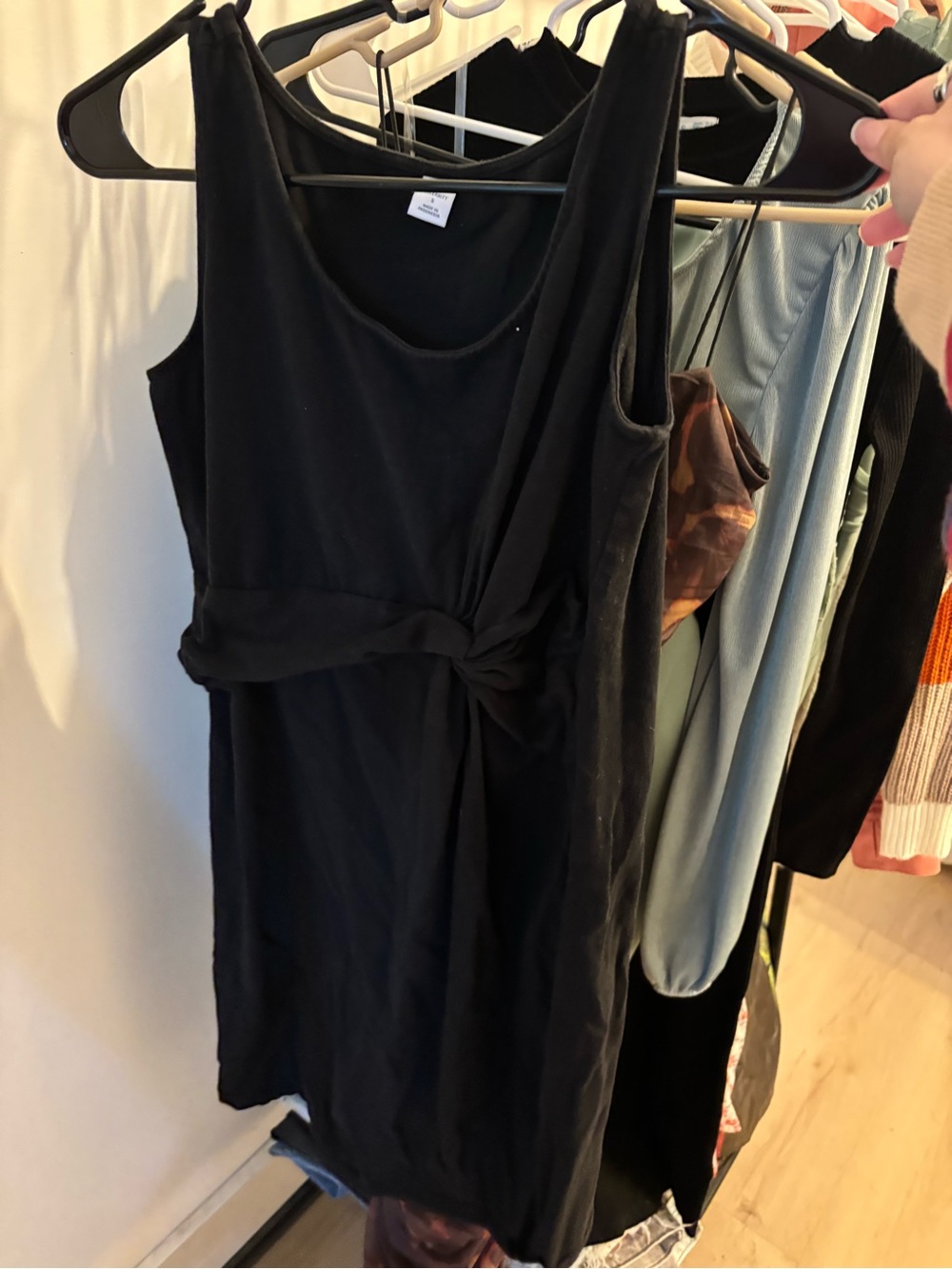 Old Navy Maternity Black Sleeveless Twist-Detail Mini Dress